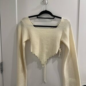 Cream Knit Long Sleeve Sweater